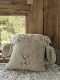 Poduszka-przytulanka Sheep, Tapicerka: 100% wełna, Złamana biel, jasny różowy, S 37 x D 34 cm