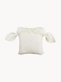 Mazlicí polštář z vlny Sheep, Tlumeně bílá, světle růžová, Š 37 cm, D 34 cm