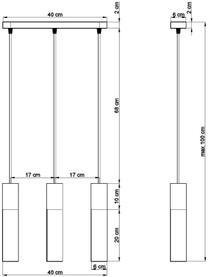Pendelleuchte Edo aus Beton, Lampenschirm: Beton, Stahl, Baldachin: Stahl, Grau, Weiß, Ø 6 x H 30 cm