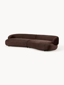 Sofa Alba (4-Sitzer), Bezug: 97 % Polyester, 3 % Nylon, Gestell: Massives Fichtenholz, Bir, Webstoff Dunkelbraun, B 326 x T 112 cm