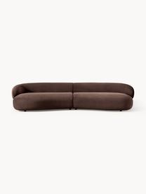 Sofa Alba (4-Sitzer), Bezug: 97 % Polyester, 3 % Nylon, Gestell: Massives Fichtenholz, Bir, Webstoff Dunkelbraun, B 326 x T 112 cm