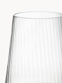Handgefertigte Wassergläser Cami mit Rillenstruktur, 4 Stück, Glas, mundgeblasen, Transparent, Ø 8 x H 10 cm, 320 ml