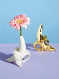 Porzellan-Vase Banana mit Gold, H 15 cm, Porzellan, goldglasiert, Gold, glänzend, B 14 x H 15 cm