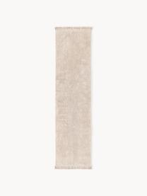 Passatoia in cotone fatta a mano con frange Daya, Beige chiaro, Larg. 80 x Lung. 300 cm