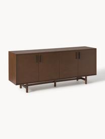 Sideboard Diana aus Eichenholz, Korpus: Spanplatte mit Eichenholz, Beine: Massives Eichenholz, Griffe: Aluminiumlegierung Dieses, Dunkles Eichenholz, B 180 x H 76 cm