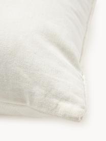 Haftowana poszewka na poduszkę z bawełny z wypukłą strukturą Reza, Złamana biel, beżowy, czarny, S 45 x D 45 cm