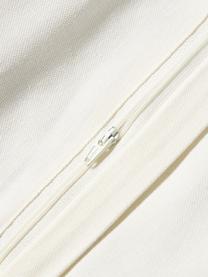 Funda de cojín bordada de algodón texturizada Reza, Funda: 100% algodón Adorno, Blanco Off White, beige, negro, An 45 x L 45 cm