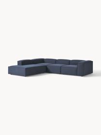 Modulares XL-Ecksofa Lennon, Bezug: 100 % Polyester Der strap, Gestell: Massives Kiefernholz, Spe, Füße: Kunststoff Dieses Produkt, Webstoff Dunkelblau, B 329 x T 269 cm, Eckteil rechts