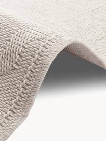 Glanzend laagpolig vloerkleed Cordoba met franjes, 100% polypropyleen, Lichtbeige, B 80 x L 150 cm (maat XS)