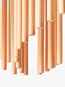 Große Design Pendelleuchte Coralie, Lampenschirm: 100 % Eschenholz, Orange, Lavendel, B 80 x H 87 cm