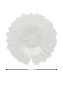 Ciotola da portata in vetro a forma di foglia Botanic Ø33 cm, 4 pz, Vetro, Bianco, Ø 33 x Alt. 6 cm