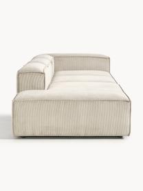 Modulaire XL chaise longue Lennon van corduroy, Bekleding: corduroy (92% polyester, , Frame: massief grenenhout, multi, Poten: kunststof De poten bevind, Corduroy lichtbeige, B 357 x D 119 cm, armleuning links