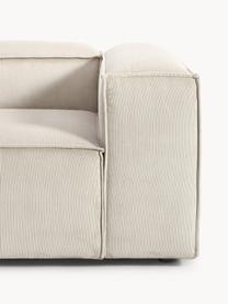 Modulare XL-Ottomane Lennon aus Cord, Bezug: Cord (92 % Polyester, 8 %, Gestell: Massives Kiefernholz, Spe, Cord Hellbeige, B 357 x T 119 cm, Armlehne links