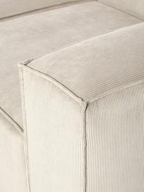 Modulare XL-Ottomane Lennon aus Cord, Bezug: Cord (92 % Polyester, 8 %, Gestell: Massives Kiefernholz, Spe, Cord Hellbeige, B 357 x T 119 cm, Armlehne links