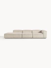 Modulaire XL chaise longue Lennon van corduroy, Bekleding: corduroy (92% polyester, , Frame: massief grenenhout, multi, Poten: kunststof De poten bevind, Corduroy lichtbeige, B 357 x D 119 cm, armleuning links