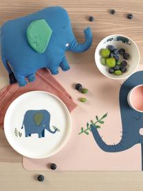 Kinderserviesset Emma Elefant, 5-delig, Fine Bone China (porselein), Wit, grijsblauw, meerkleurig, Set met verschillende formaten