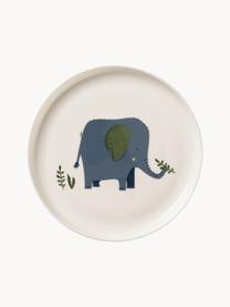 Kindergeschirr-Set Emma Elefant, 5-tlg., Fine Bone China (Porzellan), Weiss, Graublau, Mehrfarbig, Set mit verschiedenen Grössen