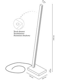 Lampa podłogowa LED z drewna z funkcją przyciemniania Linus, Drewno bukowe, S 20 x W 150 cm