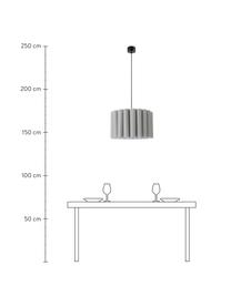 Pendelleuchte Hilde aus Leinen, Lampenschirm: Leinen, Baldachin: Metall, beschichtet, Grau, Ø 50 x H 30 cm