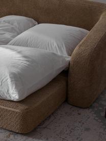 Sofá cama de borreguillo bouclé Eliot (3 plazas), Tapizado: tejido borreguillo bouclé, Patas: plástico, Borreguillo bouclé beige, An 230 x F 100 cm