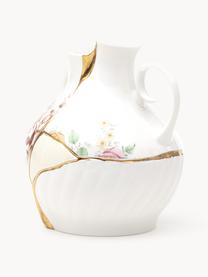 Váza z kostního porcelánu Fine Bone China Kintsugi, V 19 cm, Bílá lesklá, více barev, Š 18 cm, V 19 cm