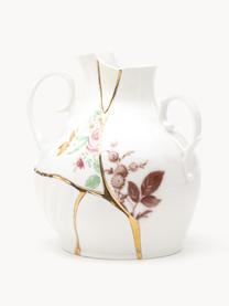 Váza z kostního porcelánu Fine Bone China Kintsugi, V 19 cm, Bílá lesklá, více barev, Š 18 cm, V 19 cm