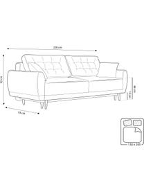 Sofá cama Spinel (3 plazas), Tapizado: poliéster Alta resistenci, Estructura: madera de pino maciza, ag, Patas: madera de abedul, Beige oscuro, An 236 x F 93 cm