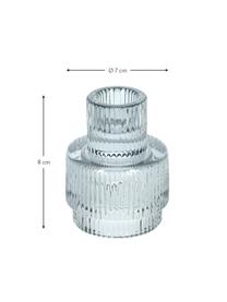 Kandelaar Danali in grijs, Glas, Transparant, grijs, Ø 7 x H 8 cm
