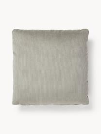 Coussin de canapé en velours côtelé Melva, Velours côtelé gris, larg. 50 x long. 50 cm