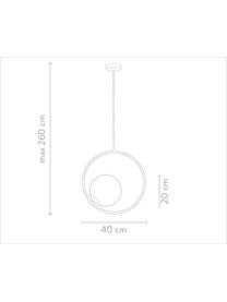 Pendelleuchte Chloe aus Opalglas, Lampenschirm: Opalglas, Baldachin: Metall, pulverbeschichtet, Goldfarben, B 40 x H 51 cm