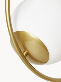 Pendelleuchte Chloe aus Opalglas, Lampenschirm: Opalglas, Baldachin: Metall, pulverbeschichtet, Goldfarben, B 40 x H 51 cm