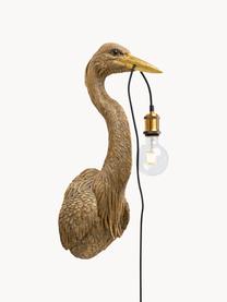 Grosse Handgefertigte Wandleuchte Heron mit Stecker, Goldfarben, T 26 x H 62 cm