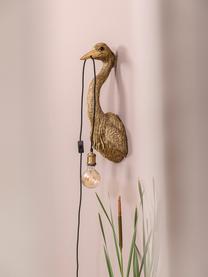 Grosse Handgefertigte Wandleuchte Heron mit Stecker, Goldfarben, T 26 x H 62 cm