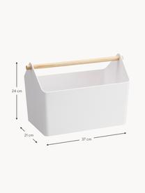 Cesta Favori, Cesta: polipropileno, Asa: madera, Blanco, madera clara, An 37 x Al 24 cm