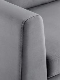 Sofa z aksamitu z metalowymi nogami Luna (3-osobowa), Tapicerka: aksamit (poliester) Dzięk, Nogi: metal galwanizowany, Ciemnoszary aksamit, złoty, S 230 x G 95 cm