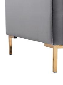 Divano 3 posti in velluto grigio scuro Luna, Rivestimento: velluto (poliestere) Con , Struttura: legno di faggio massiccio, Piedini: metallo zincato, Velluto grigio scuro, oro, Larg. 230 x Prof. 95 cm