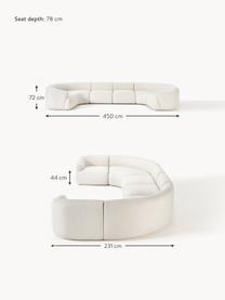 Sofá rinconera modular grande Sofia, Tapizado: 100% polipropileno Alta r, Estructura: madera de abeto, tablero , Patas: plástico El material util, Tejido blanco crema, An 450 x F 231 cm