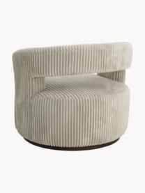 Fauteuil lounge en velours côtelé Jona, Velours côtelé beige, larg. 84 x prof. 80 cm