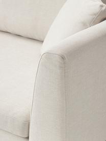 Canapé 3 places avec pieds en métal Emma, Tissu blanc cassé, larg. 227 x prof. 100 cm