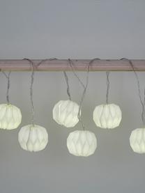 LED-Lichterkette Hanami, 259 cm, 8 Lampions, Papier, Metall, Kunststoff (PVC), Weiss, L 259 cm