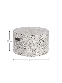 Tuintafel Janell van terrazzo, Cementvezel, Wit, zwart, Ø 52 cm, H 30 cm