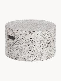 Table basse de jardin en terrazzo Janell, Fibre de ciment, Blanc, noir, Ø 52 x haut. 30 cm