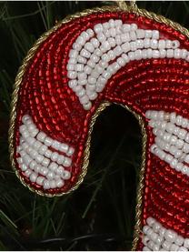 Décoration de sapin de Noël Candy Cane, Perles en plastique, Rouge, blanc, larg. 3 x haut. 13 cm