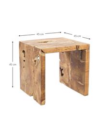 Mesa auxiliar Rocio, Teca, Madera de teca, An 45 x L 45 cm