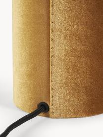 Lámpara de mesa de terciopelo Ron, Pantalla: terciopelo, Cable: cubierto en tela, Terciopelo mostaza, Ø 30 x Al 35 cm