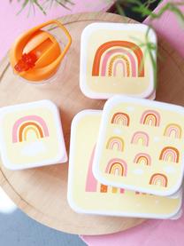 Kinder-Lunchboxen Rainbows, 4er-Set, Kunststoff, Hellgelb, Hellrosa, Mehrfarbig, Set mit verschiedenen Grössen