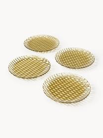 Assiettes plates avec motif texturé Jellies, 4 pièces, Plastique, Jaune pâle, Ø 27 cm