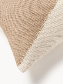 Handgewebtes XL Kissen Asta mit geometrischem Muster, Hülle: 100 % Baumwolle, Beige, Hellbeige, B 30 x L 115 cm