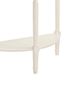 Consolle semicircolare Amabel, Gambe: legno di pino verniciato, Ripiani: pannello di fibra a media, Bianco, Larg. 81 x Prof. 30 cm