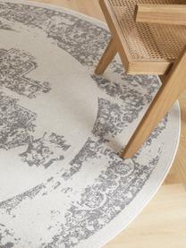 Okrągły dywan wewnętrzny/zewnętrzny w stylu vintage Everly, 100% polipropylen, Szary, Ø 150 cm (Rozmiar M)
